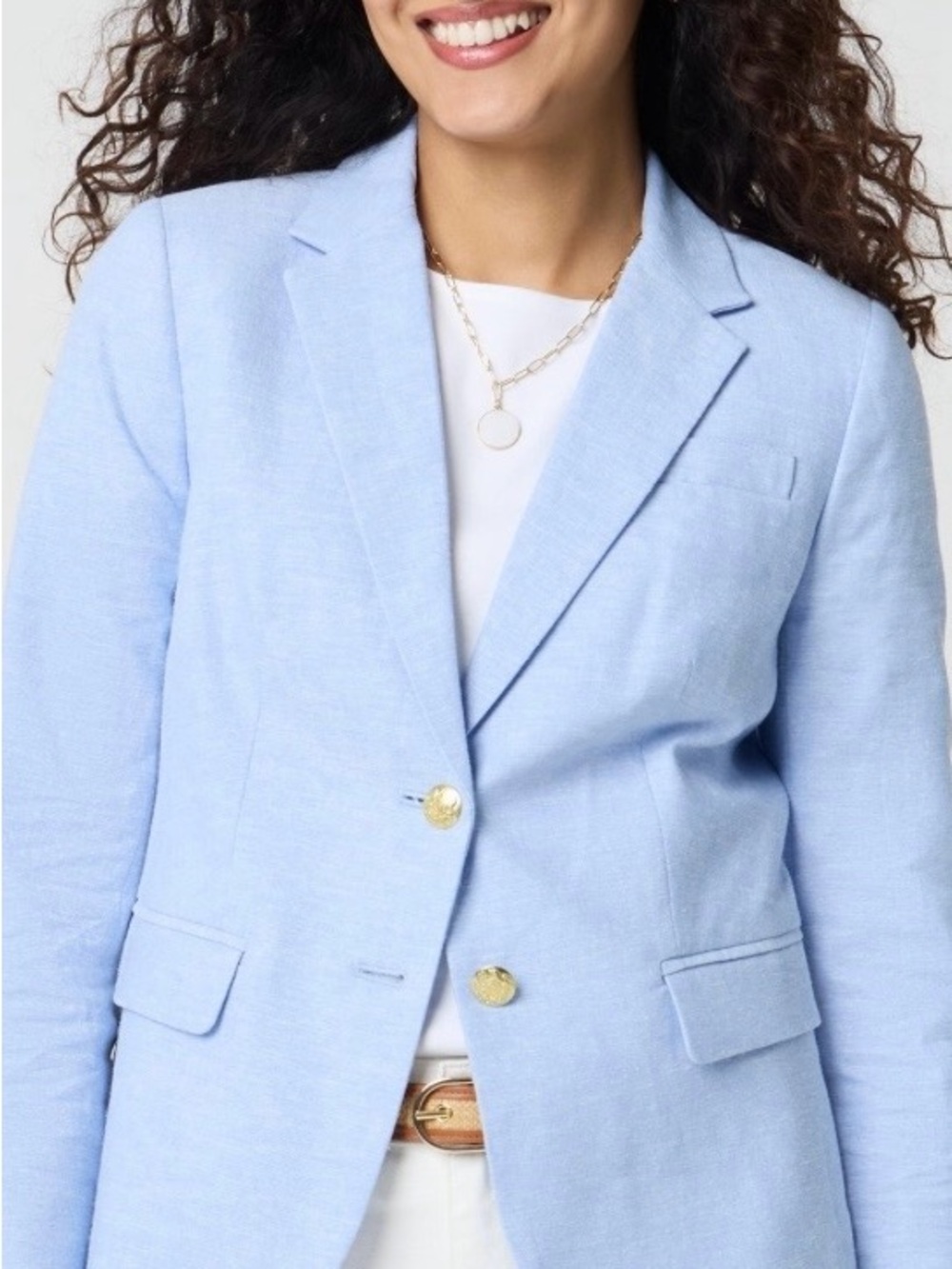 J. Crew Factory Light Blue Linen-Blend Blazer - Picture 2 of 11